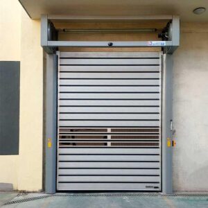 High speed spiral door